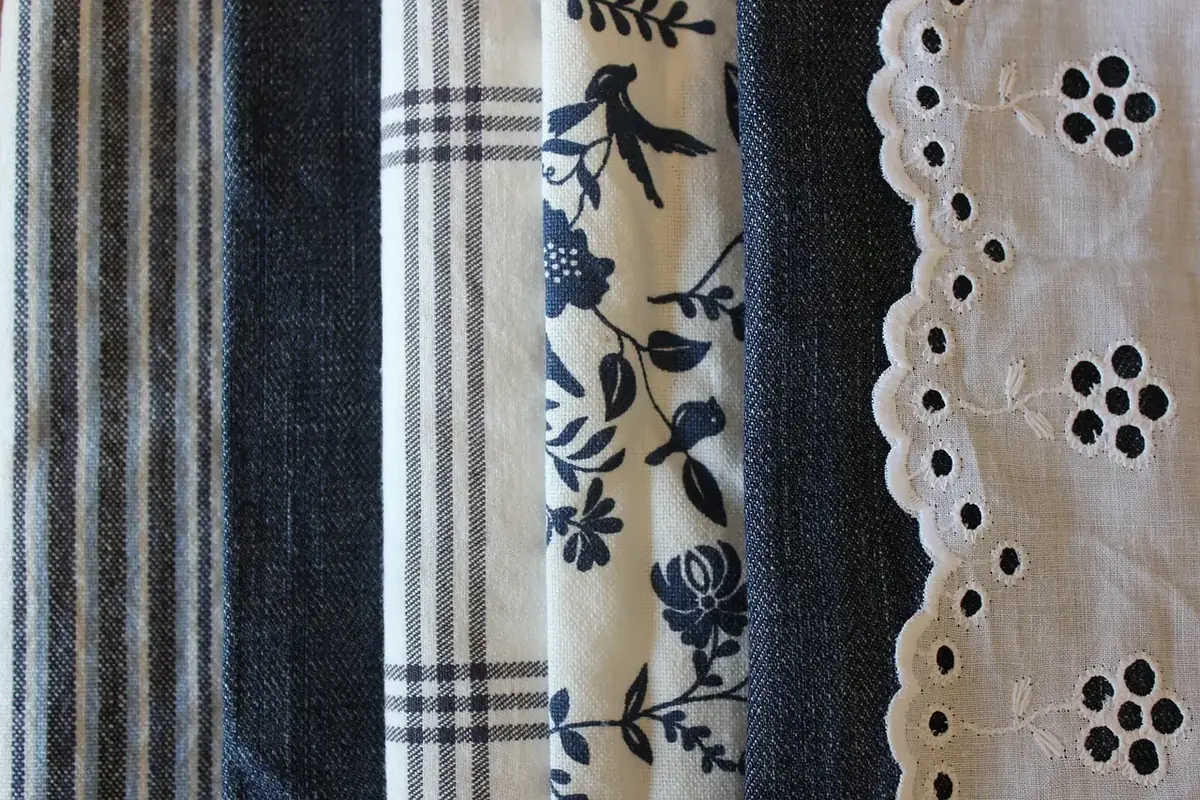 Fabric samples checked during quality control at Nazir Textile